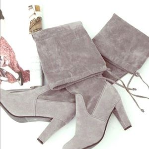 Grey Thigh high boots